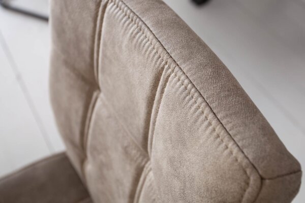 Freischwinger Stuhl Taupe Schwarz Stoff Eisen Modern