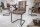 Freischwinger Stuhl Taupe Schwarz Stoff Eisen Modern