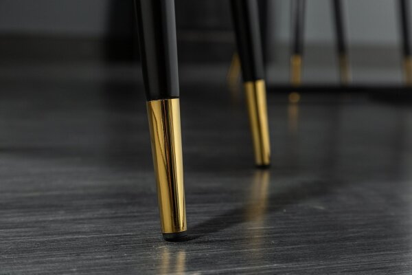 Esszimmerstuhl mit Armlehne Retro Grau Schwarz Gold B: 54 cm