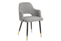 Esszimmerstuhl mit Armlehne Retro Grau Schwarz Gold B: 54 cm