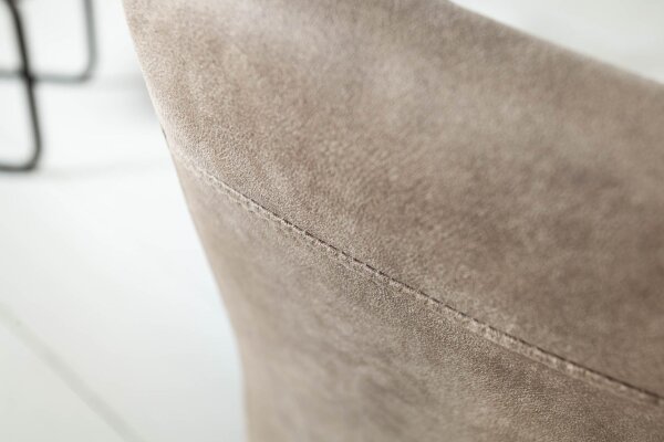 Schwingstuhl ohne Armlehne Taupe Schwarz Stoff Metall