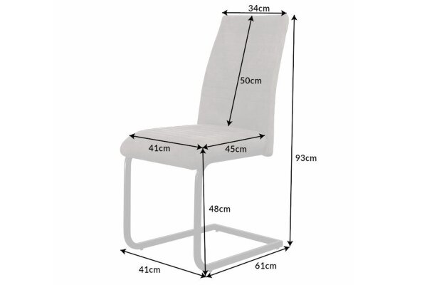 Schwingstuhl ohne Armlehne Taupe Schwarz Stoff Metall