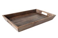 Tablett mit Griffen 29 x 44 cm Mangoholz in Braun