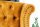 Ohrensessel Chesterfield Samt Holz Gelb Braun B: 85 cm RODRA