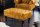 Hocker Samt Holz 45 x 80 cm in Gelb Braun Chesterfield