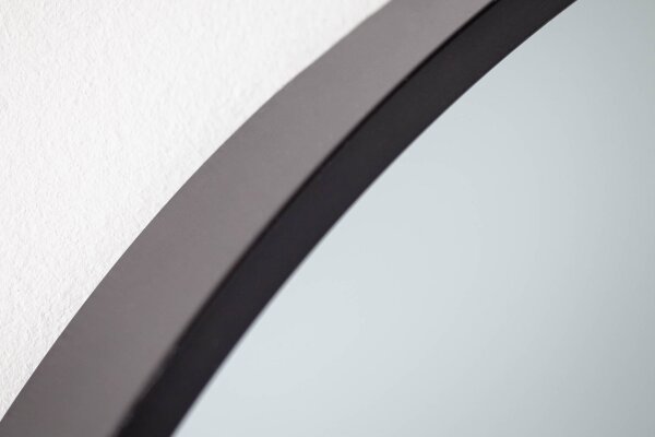Wandspiegel Schwarzer Rahmen Metall H: 90 cm Handarbeit Unikat