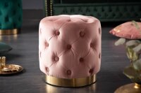 Sitzhocker Rosa Gold aus Samt Metall Ø 37 cm H: 38...