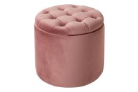 Samthocker mit Stauraum Rosa Ø 50 cm H: 43 cm...