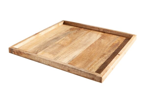 Tablett Mangoholz mit erhöhtem Rand 50 cm Handarbeit