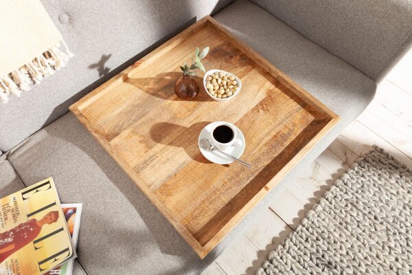 Tablett Mangoholz mit erhöhtem Rand 50 cm Handarbeit