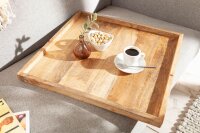 Tablett Mangoholz mit erhöhtem Rand 50 cm Handarbeit