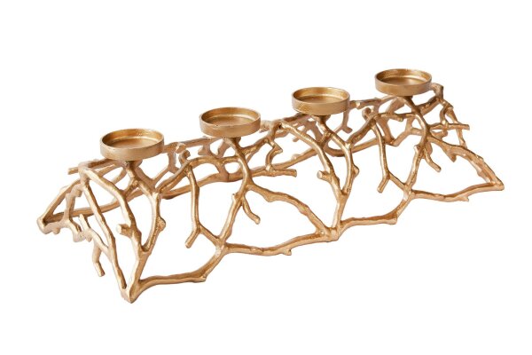 Kerzenständer für Stumpenkerzen 60 cm Handarbeit in Gold
