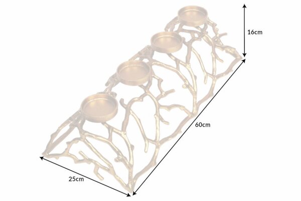 Kerzenständer für Stumpenkerzen 60 cm Handarbeit in Gold