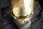 Dekostatue Totenkopf in Gold Schwarz H: 35 cm Metall Marmor