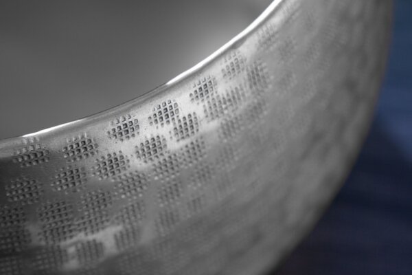 Übertopf 2er Set Metall Handarbeit Hammerschlag in Silber
