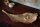 Dekoschale Metall Handarbeit 64 cm lang in Gold Blatt Design