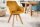 Bürostuhl drehbar Retro aus Samt Holz in Gelb Natur