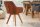 Drehstuhl ohne Rollen Stoff Holz Retro Braun LIVORNO