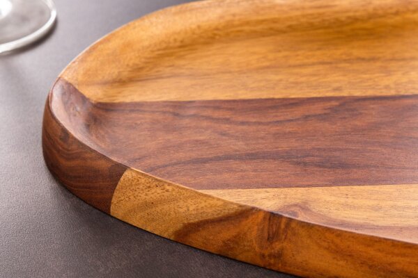 Tablett 2er Set Sheesham Holz massiv Handarbeit