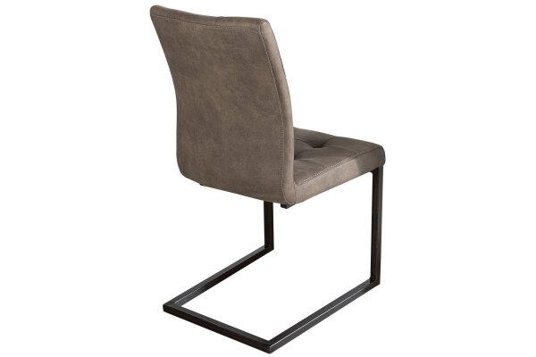 Freischwinger Stuhl Taupe Schwarz Stoff Metall SALEM