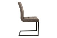 Freischwinger Stuhl Taupe Schwarz Stoff Metall SALEM