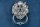 Esszimmerstuhl Blau Silber Barock aus Samt Metall mit Griff