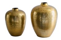 Deko Vase 2er Set Handarbeit Hammerschlag Unikat in Gold