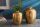 Deko Vase 2er Set Handarbeit Hammerschlag Unikat in Gold