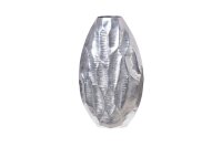 Dekovase Metall Hammerschlag H: 44 cm Unikat in Silber