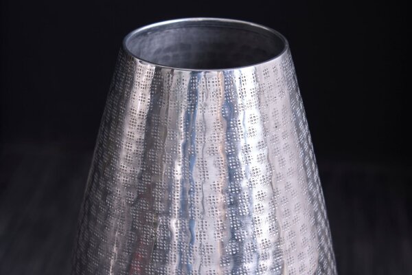 Dekovase in Silber antik Hammerschlag H: 25 cm Handarbeit