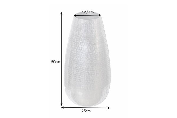 Dekovase in Silber antik Hammerschlag H: 25 cm Handarbeit