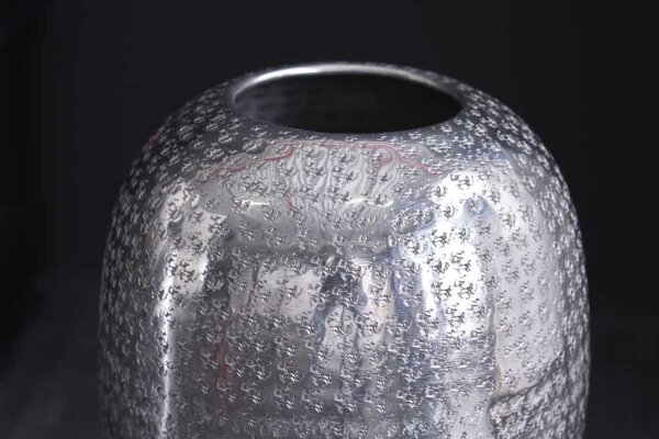 Dekovase Handarbeit H: 50 cm Hammerschlag Unikat in Silber