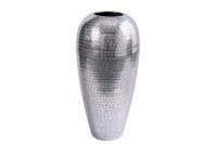 Dekovase Handarbeit H: 50 cm Hammerschlag Unikat in Silber