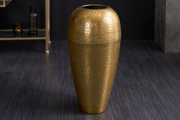 Dekovase Handarbeit H: 50 cm Hammerschlag Unikat in Gold