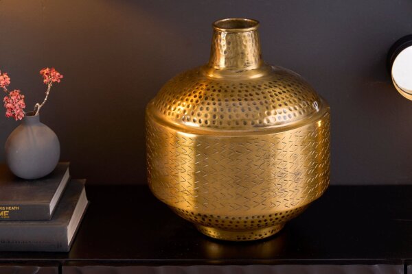 Deko Vase Handarbeit Hammerschlag Ø 31 cm in Kupfer antik