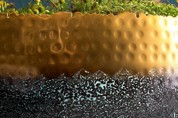 Dekoschale Handarbeit Ø 52 cm rund Hammerschlag Metall