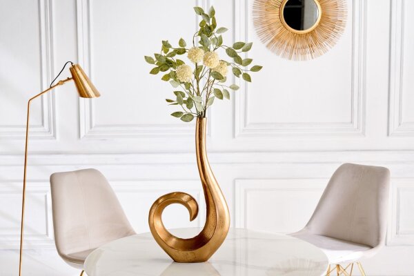 Dekovase Metall in Gold Handarbeit H: 47 cm SIXTEN