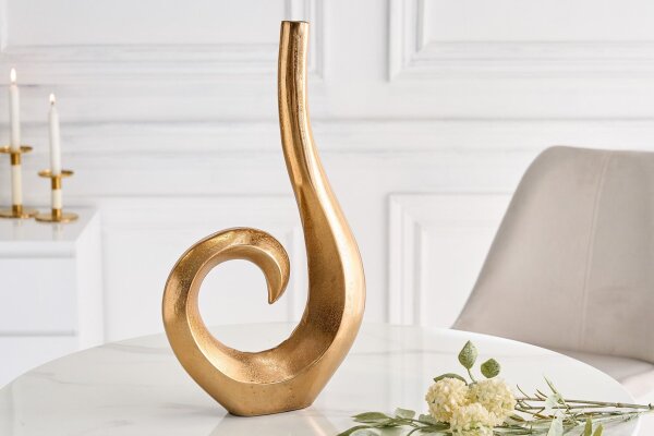Dekovase Metall in Gold Handarbeit H: 47 cm SIXTEN