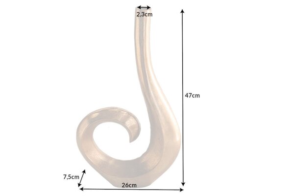 Dekovase Metall in Gold Handarbeit H: 47 cm SIXTEN