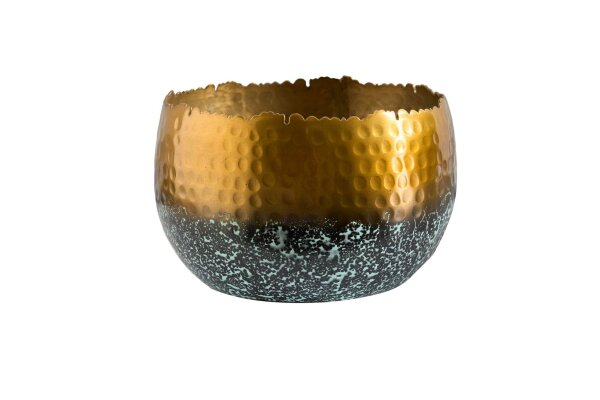 Deko Schale Metall Handarbeit Ø 18 cm klein Hammerschlag