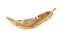Deko Schale in Gold 62 cm lang aus Metall Handarbeit