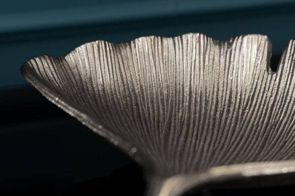 Dekoschale in Silber Handarbeit 42 cm Ginko Design Asiatisch