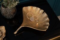 Dekoschale in Gold Handarbeit L: 33 cm Ginko Design...