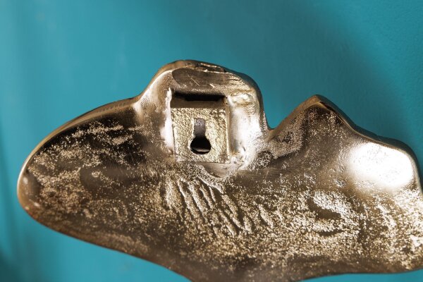 Garderobenhaken Metall Handarbeit in Gold Ginko Design