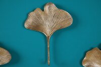 Garderobenhaken Metall Handarbeit in Gold Ginko Design