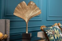 Dekostatue Metall Asiatisch 34cm Gold Ginko Design...