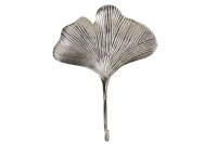 Wandgarderobe Metall Handarbeit in Silber Ginko Design