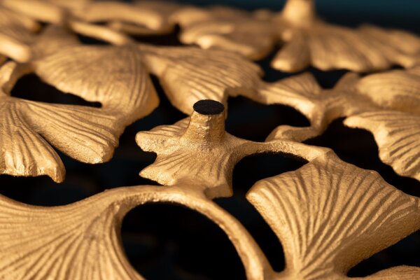 Deko Schale Metall 50 cm lang in Gold Ginko Handarbeit