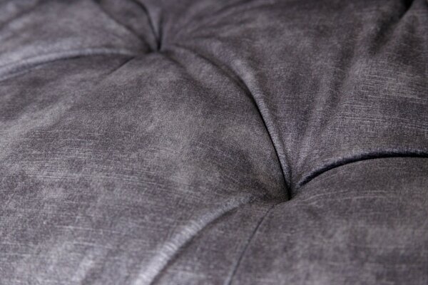 Tresenstuhl Chesterfield aus Samt Metall in Grau Schwarz