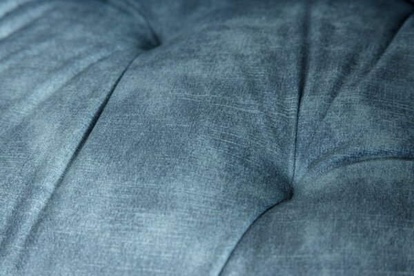 Barhocker Stoff Metall in Petrol Schwarz Chesterfield